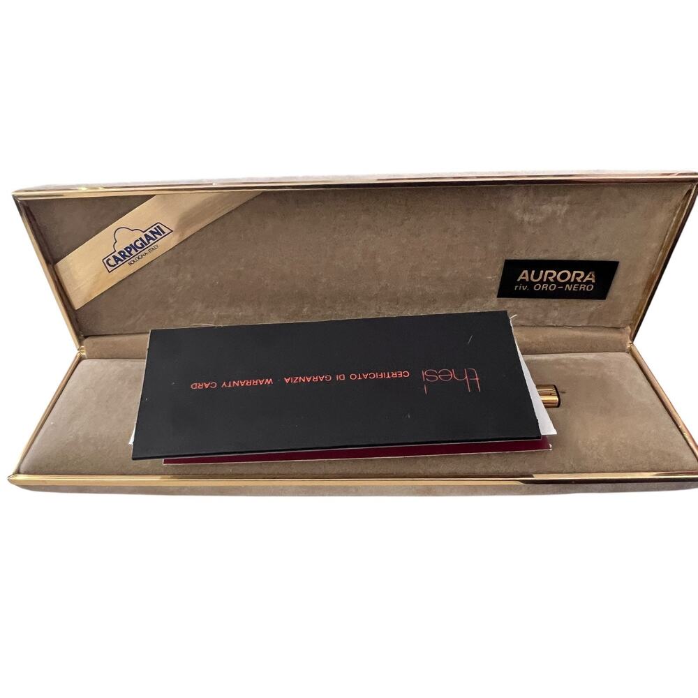 Aurora Thesi Gold Tone Ball Point Pen Vintage Carpogiani Bologna, Italy - Picture 16 of 16